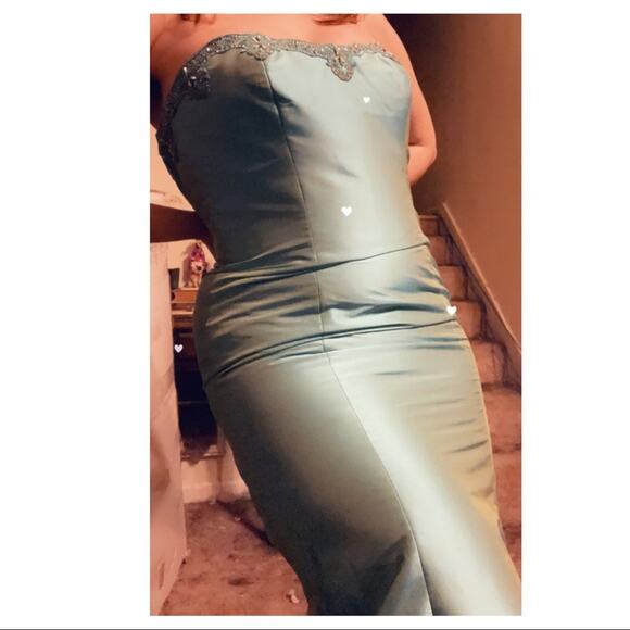 Reem Acra silk taffeta gown green - Picture 9 of 10